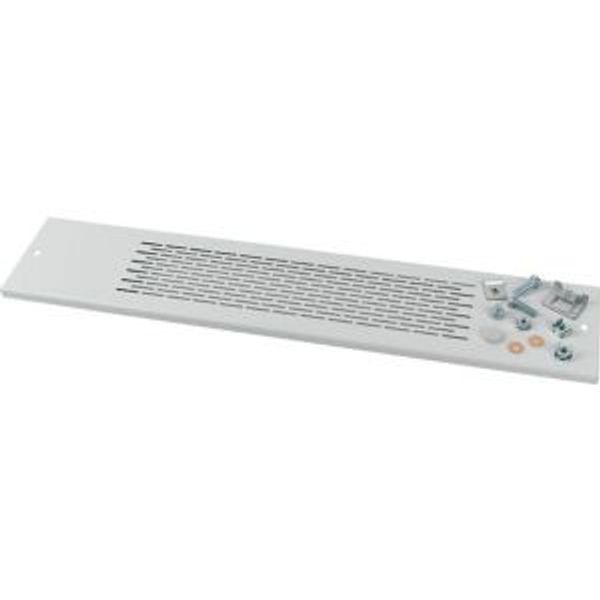 XME0404CV Front cover, +mounting kit, vertical, empty, HxW=100x425mm, grey image 2
