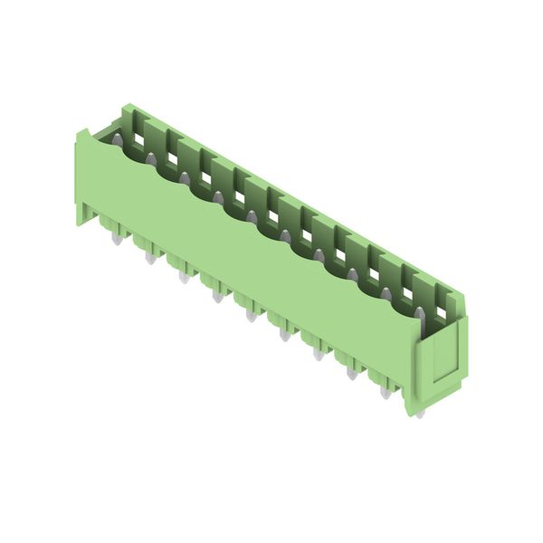 PCB plug-in connector, male header, Dovetails for fixing blocks, THT solder connection, 5.08 mm, Number of poles: 10, 180°, Solder pin length (l): 3.2 mm, tinned, Pale green, Box image 3