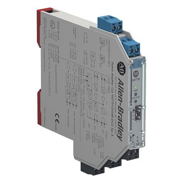 Allen-Bradley 937TH-DISAR-DC2 937 Isolated Barrier, 12.5mm Module (High Density), Digital In I/O Type, Switch Amplifier with Relay Output, 24V DC, Dual Channel image 1