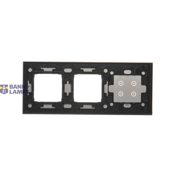 Double socket outlet with Schuko earthing and shutters, Complete product, 16A, Screw, black matt image 2