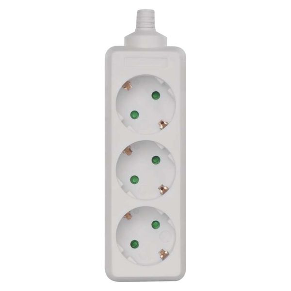 Power Strip without cable 3 sockets SCHUKO image 1