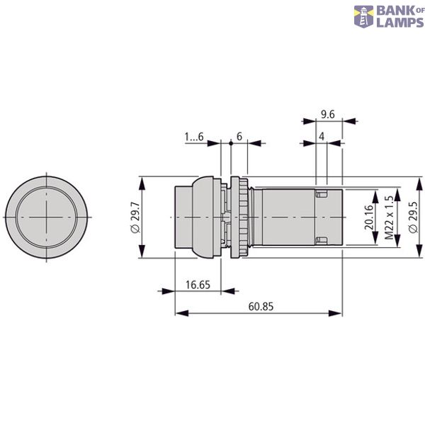 Pushbutton, high, momentary, 1 N/O, 1 N/C, black, Screw connection, Be image 6