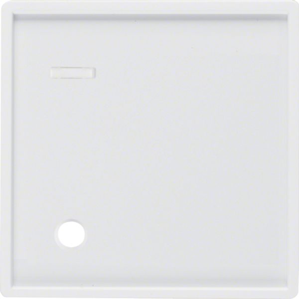 Central part for pull button with lens, Berker Q.x, white, velvet image 1