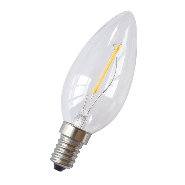 LED Filament C35 E14 240V 1W 2700K Clear image 1