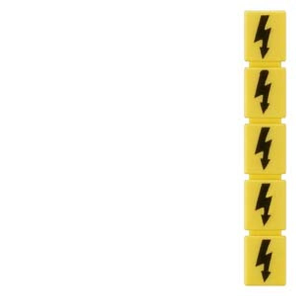 Label, with warning arrow, vertical, terminal width: 16.2 mm, yellow 8WH9066-5AA06 image 1