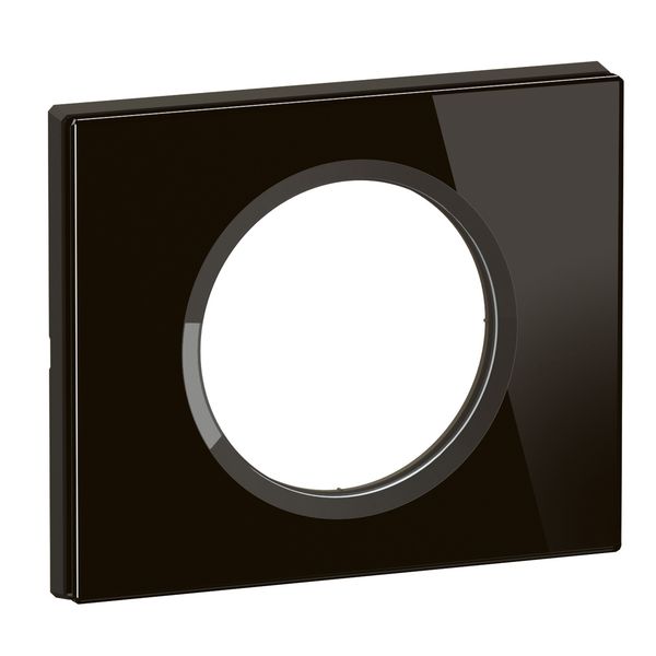 PLATE 1 GANG ONYX BLACK GLASS image 1