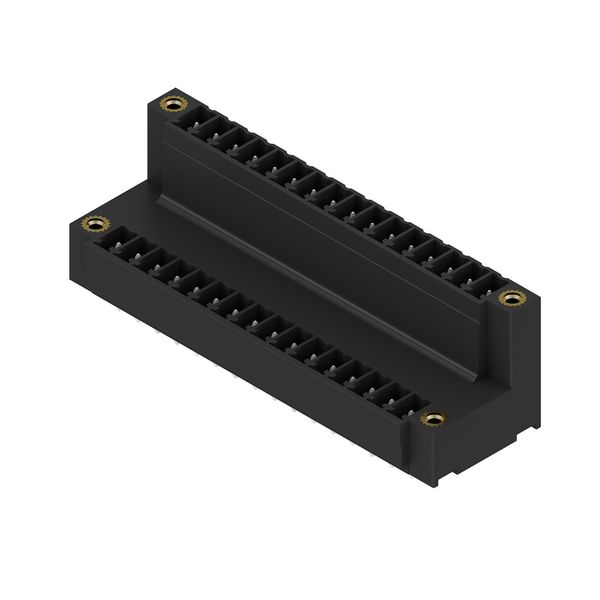 PCB plug-in connector, male header, Flange, THT/THR solder connection, 3.81 mm, Number of poles: 32, 180°, Solder pin length (l): 3.2 mm, tinned, black, Box image 3