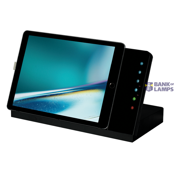 Table docking station with charging function, iPad locking and control function, housing black, glass cover black image 1