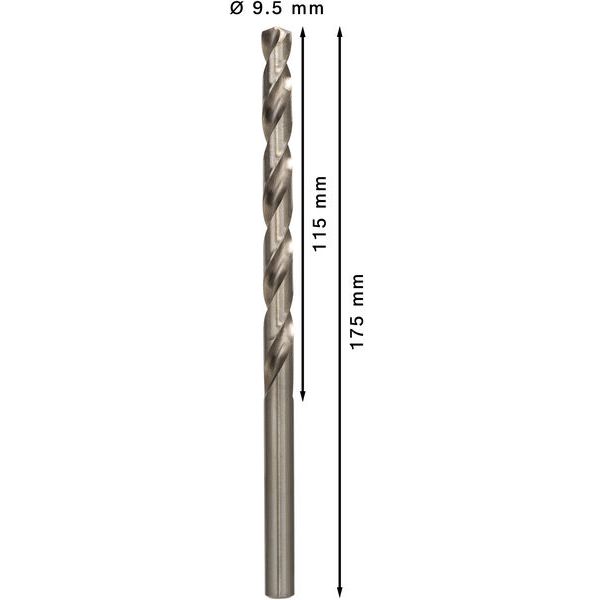 Metal drill bits HSS-G, DIN 340 9,5 x 115 x 175 mm 5 pcs. image 2