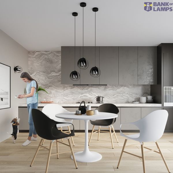 HANGING LAMP TULOS 3L BLACK E27 3X60W IP20 image 6