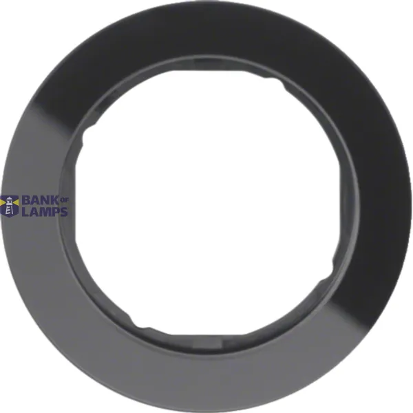 Single frame, R.Classic series, black glass, black plastic mounting material image 1