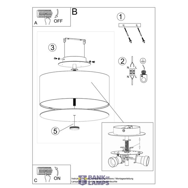 CEILING LAMP SCALE 30 WHITE E27 3X60W IP20 image 6