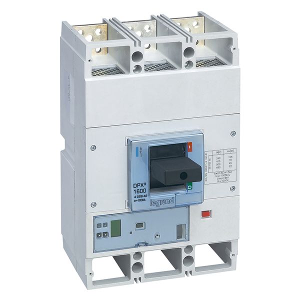 Circuit breaker DPX³ 1600 3 poles,rated current of 1000A and S10 electronic protection unit image 1