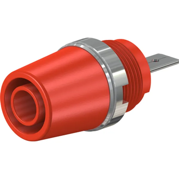 4 mm socket, flat plug connection, mounting Ø 12.2 mm, CAT II, red, 23.3110-22 image 1