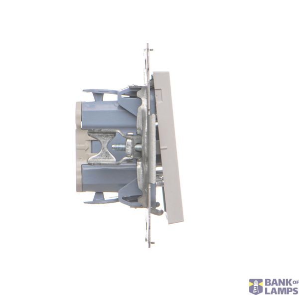 Double switch with LED indicator light, (module), Simon 24, IP20/IP44, 10AX, black matt image 1