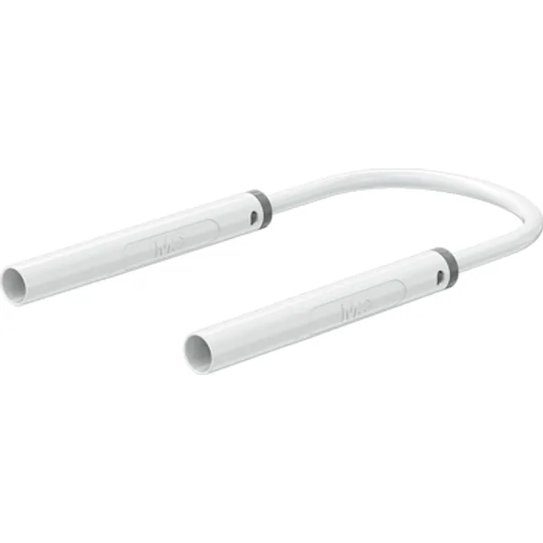 Safety measuring lead with (4 mm lamella plug, straight) to (4 mm lamella plug, straight), 1.5 m, white, PVC, 1.0 mm², CAT II, 66.1054-15029 image 1
