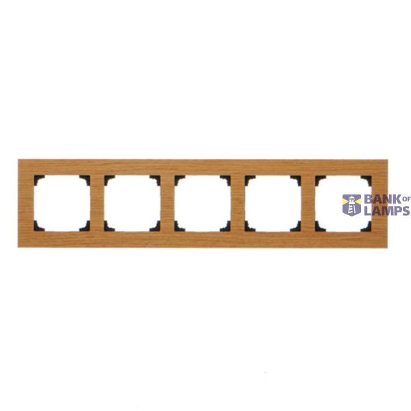 Quintuple frame, wood, light oak image 1
