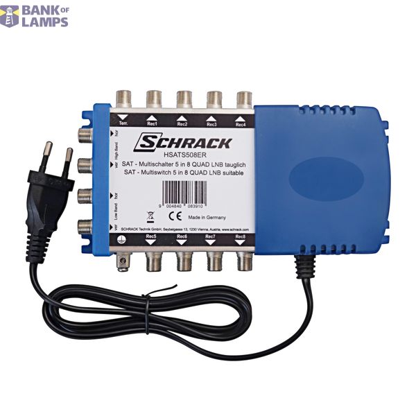 SAT Multiswitch  5 IN,  8 OUT f. Quattro + Quad LNB,incl.PSU image 3