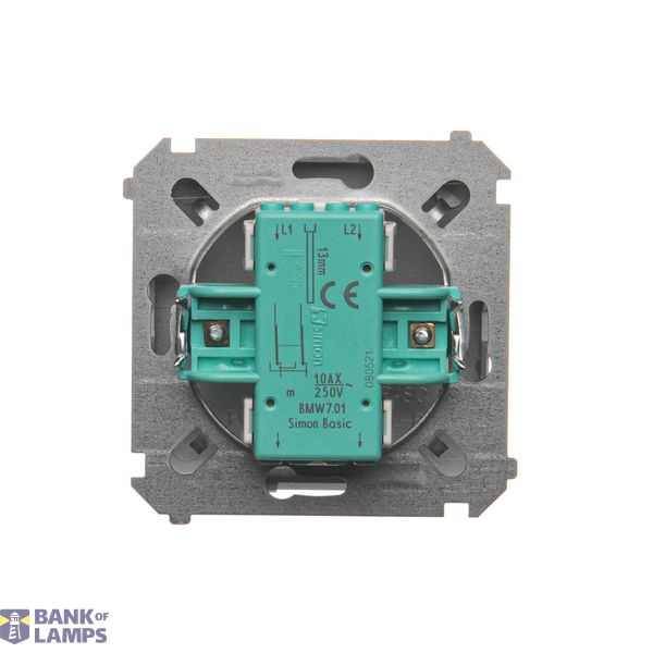Two-way switch with LED illumination, (module), 10AX, quick connection, Gold matt, metalic image 1