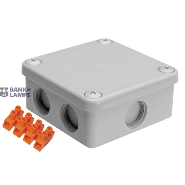 K85, bakelite junction box, colour-grey, with terminal 4x6mm², IP54, 500V, 7 entrances image 1