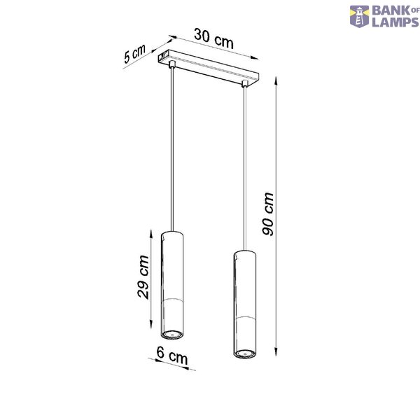 HANGING LAMP LOOPEZ 2 BLACK/CHROME GU10 2X40W IP20 image 7