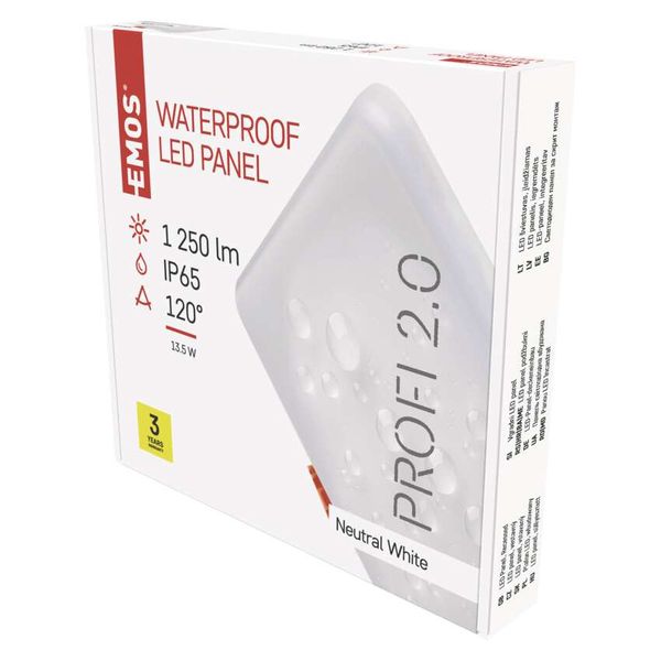 LED panel VIXXO 155×155 square, built-in, white, 13.5 W neutral wh. image 1