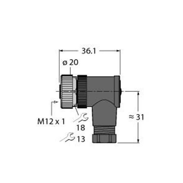 Field-Wireable Connector Female Connector M12 × 1, Angled   BM8251-0 image 2