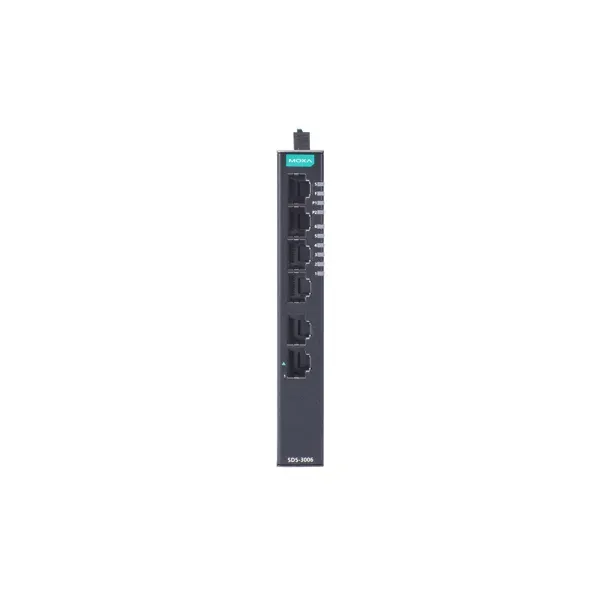 MOXA – SDS-3006-T – Compact industrial smart Ethernet switch with 6 10100BaseT(X) ports, dual 122448 image 1