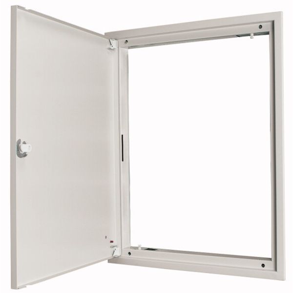 BP-U-3S-1200/17-P-W Flush-mounting door frame with sheet steel door and locking rotary lever for 3-component system, W = 1200 mm, H = 1760 mm, white image 1