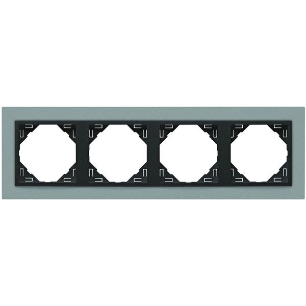 FOUR-GANG FRAME ALUMINIUM/GRAY image 2