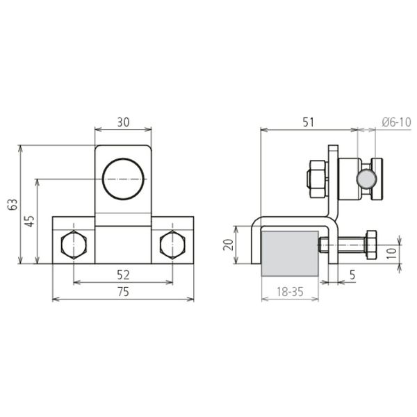 Connection clamp vert. for Ex zone 2/22 for profiles 18-35mm with KS c image 2