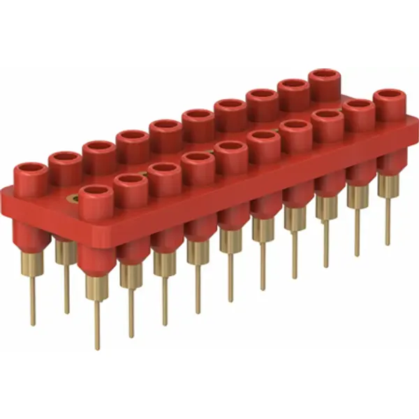 4.5 mm socket header, solder connection, red, 63.9363-22 image 1