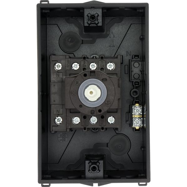 P1-25/I2/SVB-SW/N Main switch, P1, 25 A, surface mounting, 3 pole + N, STOP function, With black rotary handle and locking ring, Lockable in the 0 (Off) position image 49