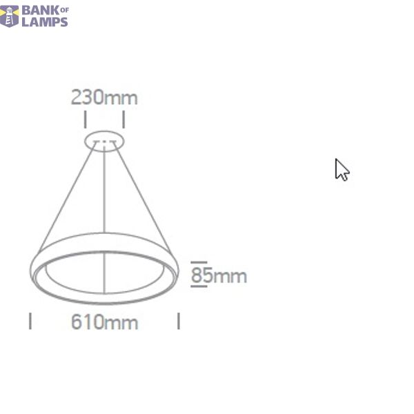 BLACK PENDANT LED 50W WW IP20 230V image 2