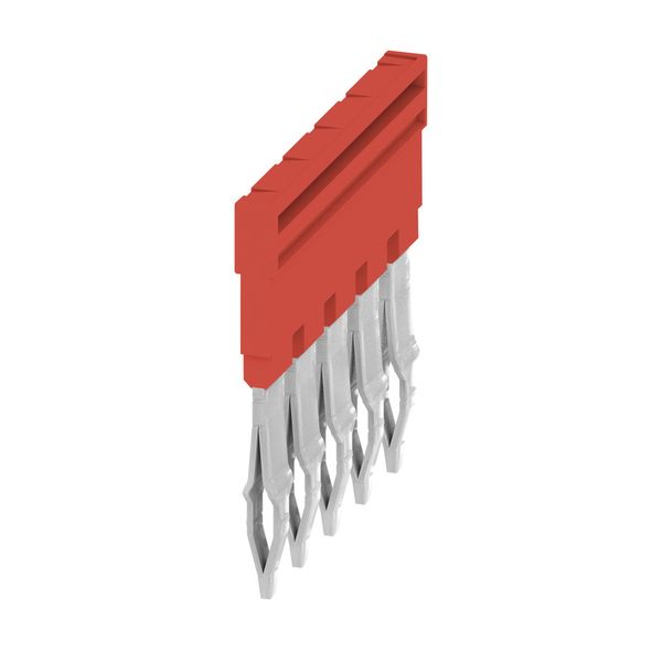 Cross-connector (terminal), Plugged, red, 32 A, Number of poles: 5, Pitch in mm (P): 6.10, Insulated: Yes, Width: 28.2 mm image 1