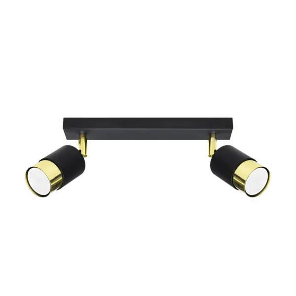 CEILING LAMP NERO 2 BLACK/GOLD GU10 2X40W IP20 image 1