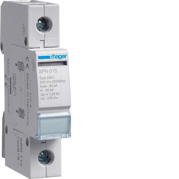 SPD 1P pluggable 40kA ind. image 1