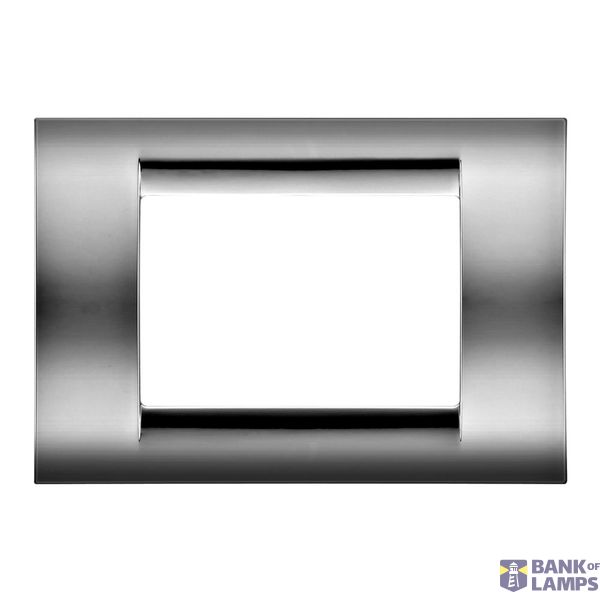 VIRNA PLATE - IN TECHNOPOLYMER GLOSS FINISHING - 2 GANG - SOFT CHROME - SYSTEM image 3