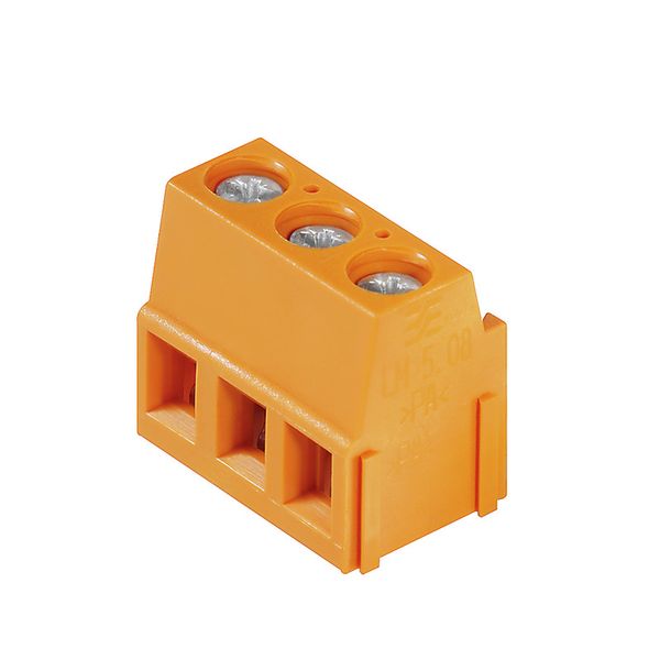 Printed circuit board terminals, 5.08 mm, Number of poles: 8, 90°, Solder pin length (l): 3.5 mm, tinned, Pale green, Clamping yoke connection, Clamping range, max. : 2.5 mm², Box image 1