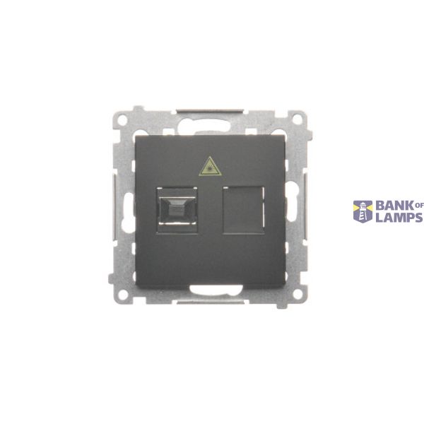 Single fiber optic socket, black matt image 1