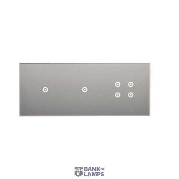 Touch panel 3 modules, Modul 1: 1 touch field, Module 2: 1 touch field, Module 3: 4 touch fields, Fixing: horizontal, Silver mist image 1