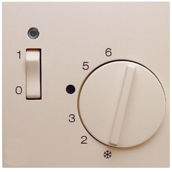 Centre plate with setting knob, rocker and lens for thermostat, S.1, w image 1