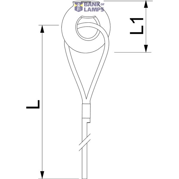 QWT RO 2 1M G Suspension wire with eyelet 2x1000mm image 2