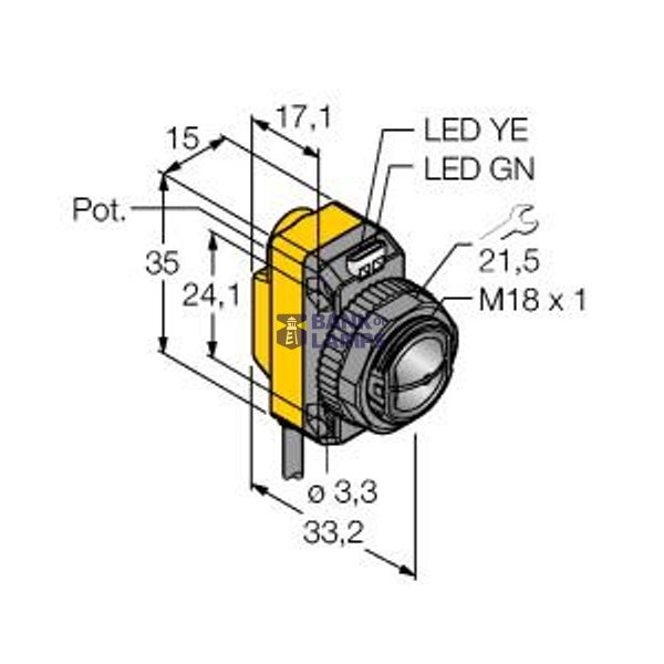 Photoelectric Sensor Convergent Mode Sensor   QS18VP6CV15 W/30 image 1