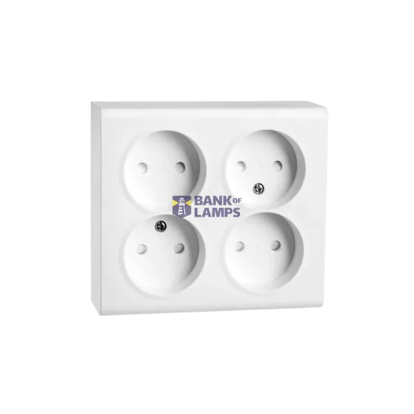 OUTLET SURFACE MOUNTED 4XS WITHOUT EARTH WHITE 6-PACK image 1