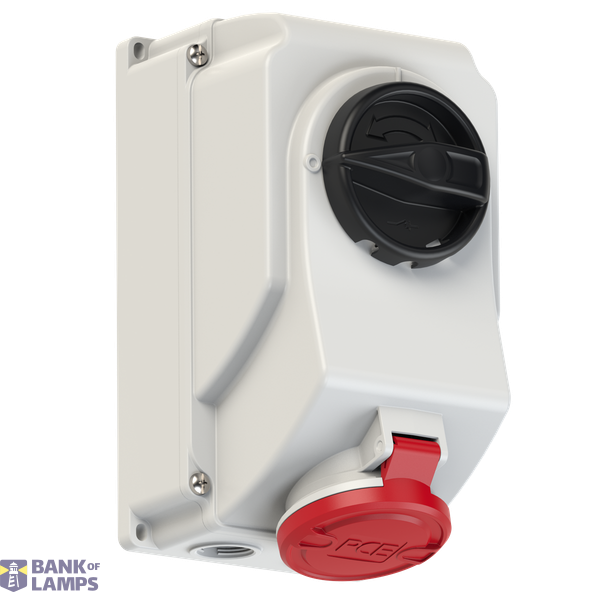 Fixed socket with switch, 16A 5P 6h IP44/54 image 1