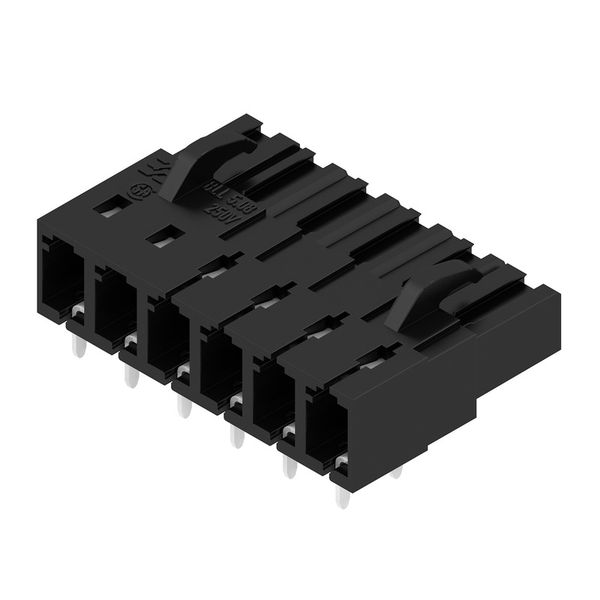 PCB plug-in connector, female header, closed side, THT solder connection, 5.08 mm, Number of poles: 6, 90°, Solder pin length (l): 3.2 mm, tinned, black, Box image 4
