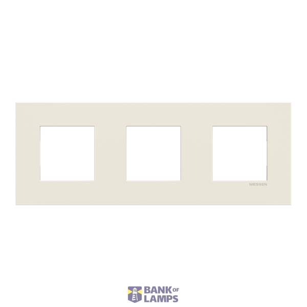 Frame 3-gang - Niessen logo - White image 1