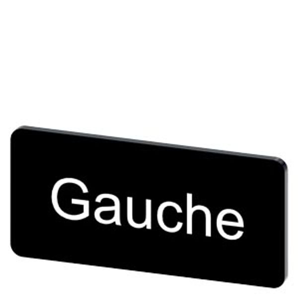 Labeling plate 12.5 x 27 mm, label black, labeling: GAUCHE image 1