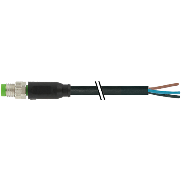 M8 male 0° with cable PUR 5x0.25 bk UL 0,3m image 1